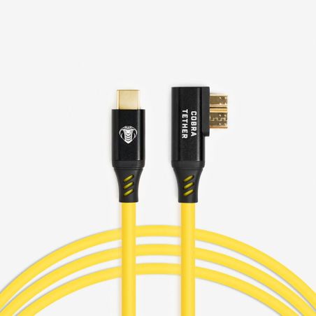 COBRA TETHER USB-C/USB-3 Micro-B 90° - 5m - Jaune