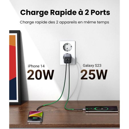 UGREEN Nexode Chargeur 45W USB C 2 Ports 